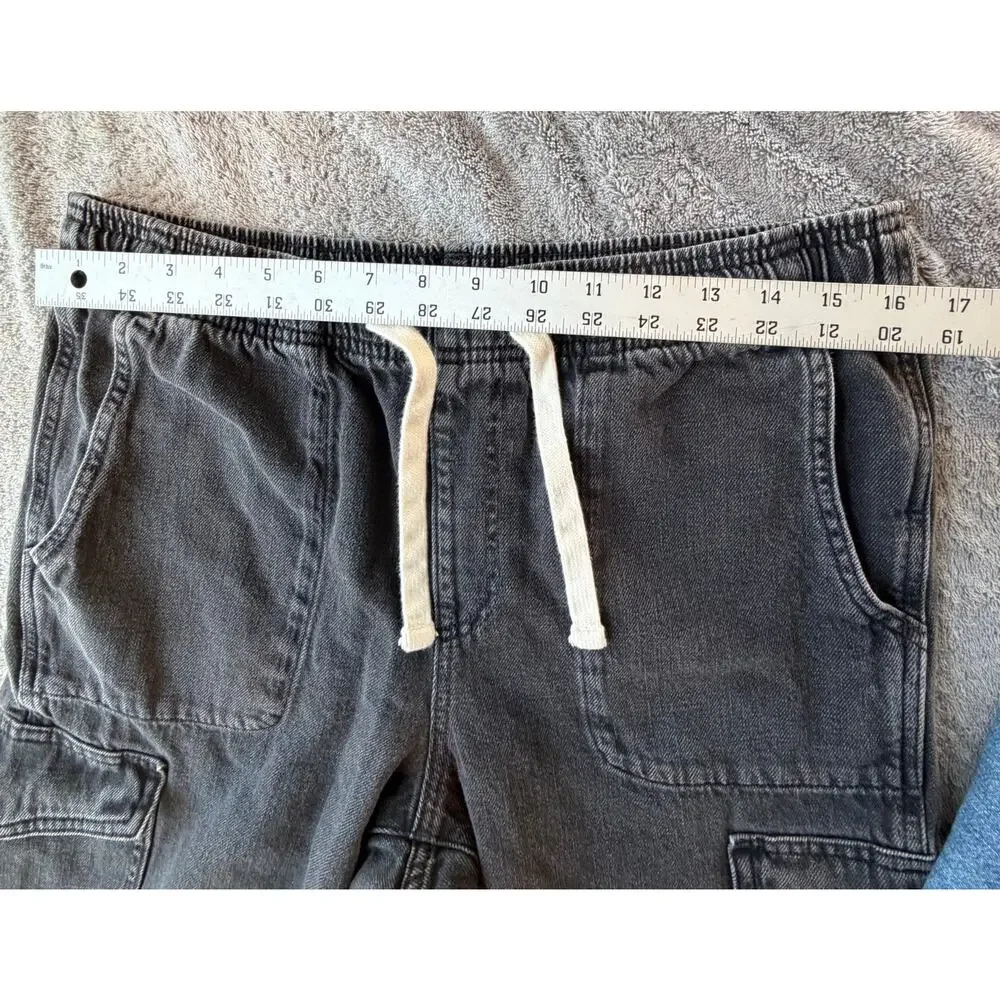 Gap Easy Jean Cargo Pants Mid-Rise Charcoal Faded Size 8 High Ankle 100% Cotton - Picture 9 of 11